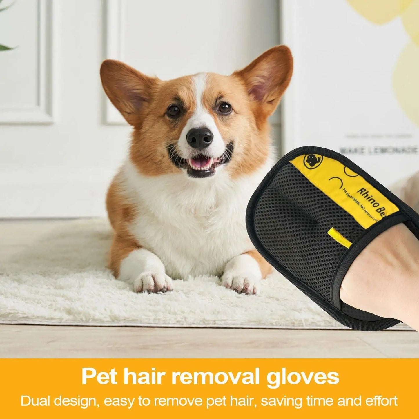 2Pcs Cat Grooming Gloves Electrostatic Pet Hair Removal Brush for Cleaning Sofa Carpet Clothes Double-Sided Pet Hair Remover