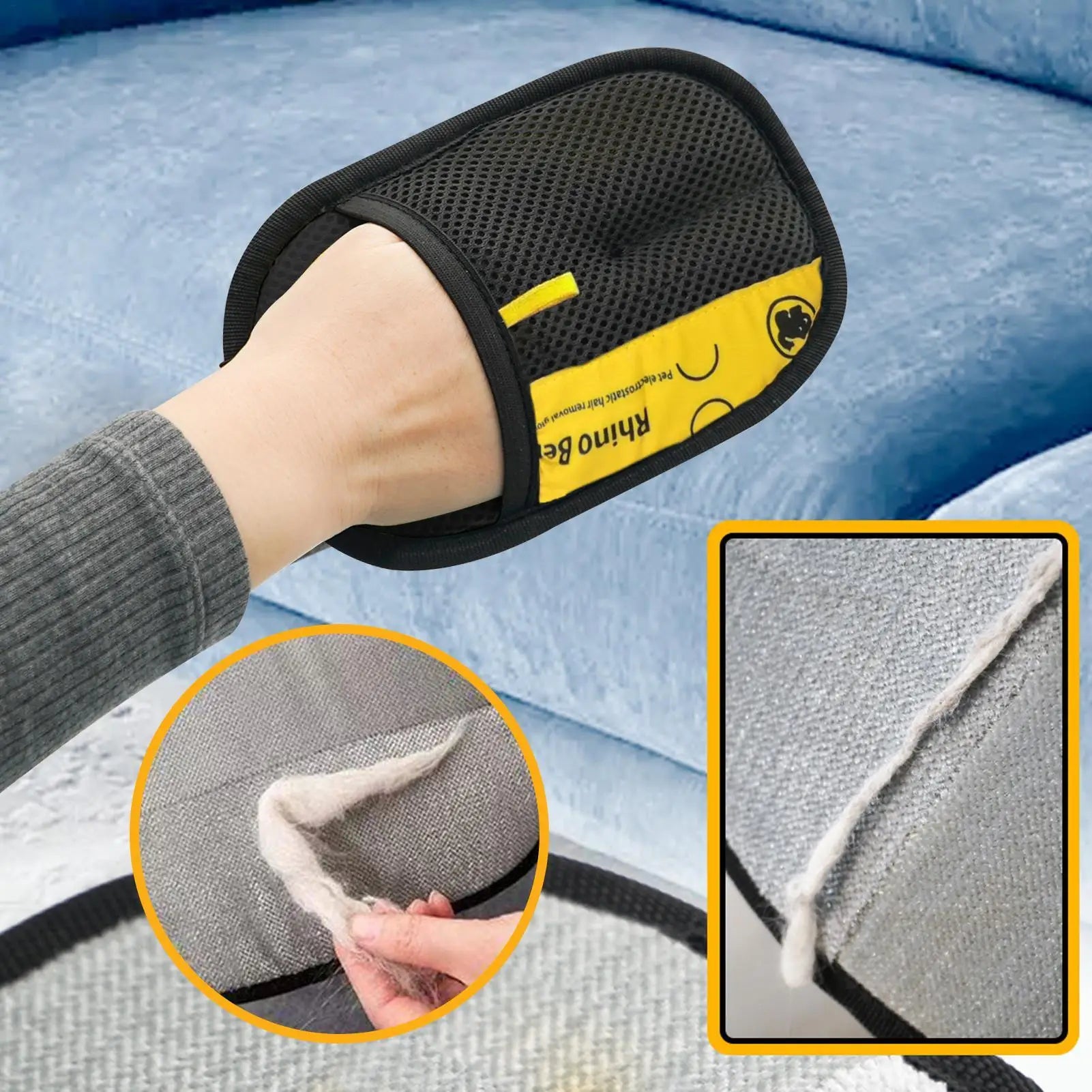 2Pcs Cat Grooming Gloves Electrostatic Pet Hair Removal Brush for Cleaning Sofa Carpet Clothes Double-Sided Pet Hair Remover