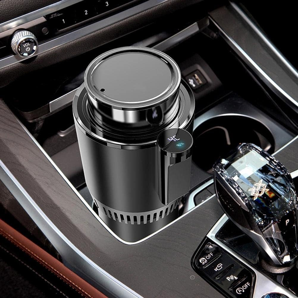 2-in-1 Car Cup Warmer & Cooler – Smart Heated & Chilled Mug Holder with LCD Display, Universal Fit for Cars – Perfect for Coffee, Water, Baby Bottles, and More (Black)