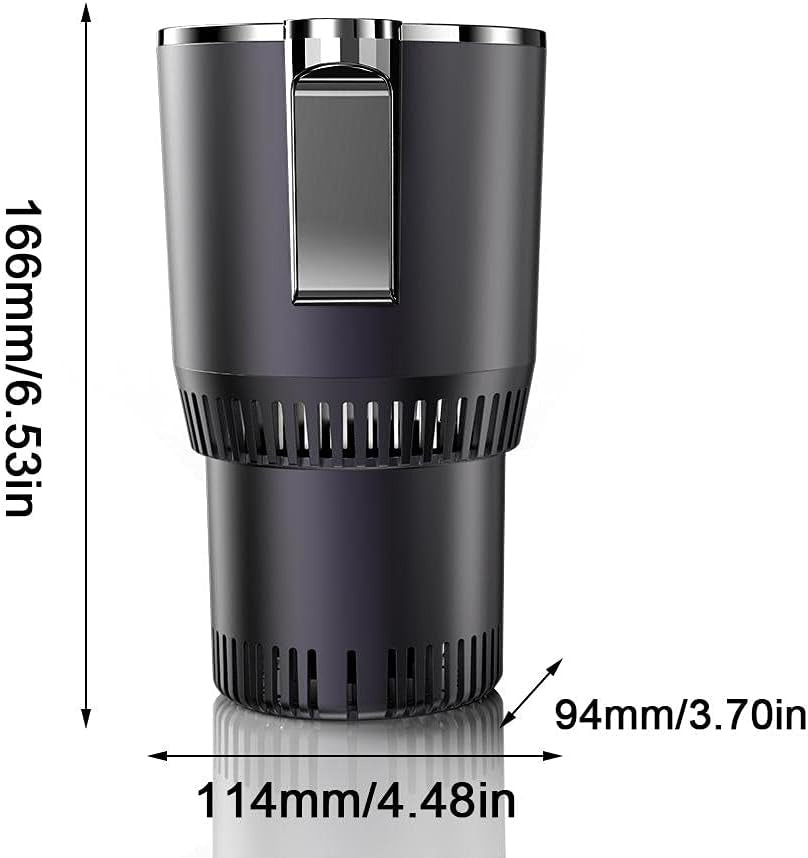 2-in-1 Car Cup Warmer & Cooler – Smart Heated & Chilled Mug Holder with LCD Display, Universal Fit for Cars – Perfect for Coffee, Water, Baby Bottles, and More (Black)