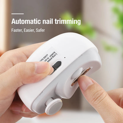 Electric Nail Clipper Safety Automatic Fingernail Clipper with Light Portable Polishing Nail Trimmer for Kids Adults Elderly