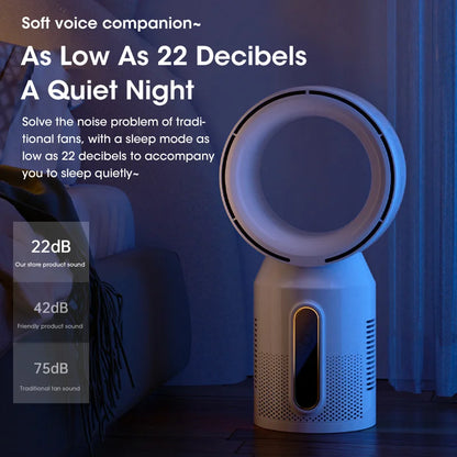 Desktop Bladeless Electric Fan Table Fan 5 Speed Tower Fan for Baby Cooler Air Conditioner USB Rechargeable Cooler Fan