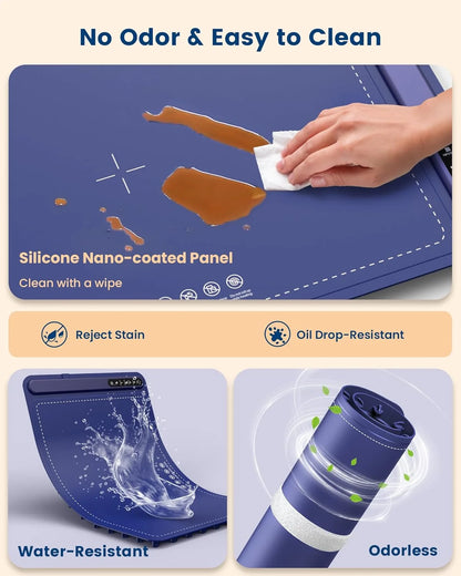 Foldable Electric Food Warming Mat – Fast Heat, 4 Temp Levels, Roll-Up Design for Home, Parties & Travel