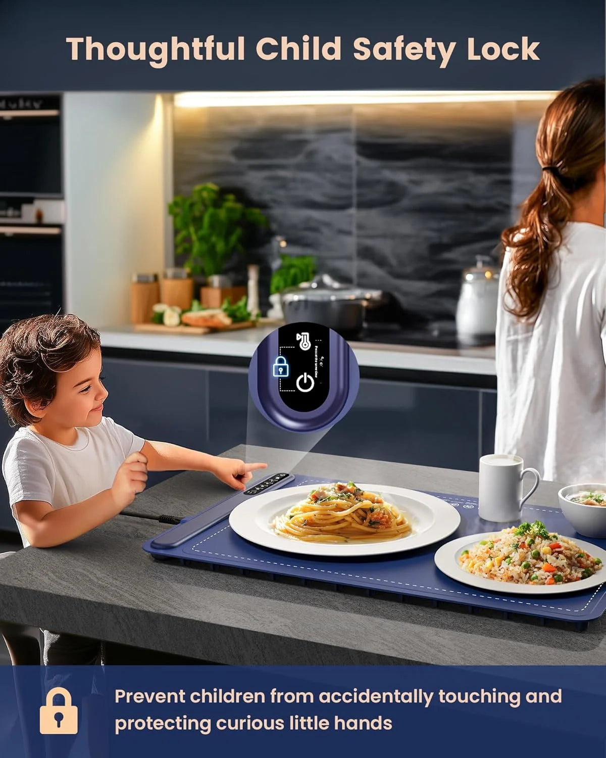 Foldable Electric Food Warming Mat – Fast Heat, 4 Temp Levels, Roll-Up Design for Home, Parties & Travel