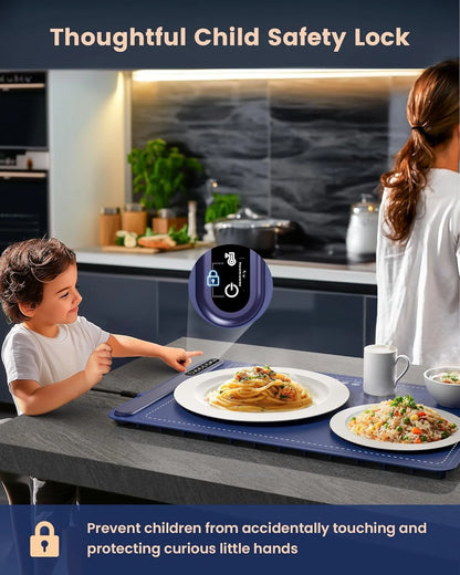 Foldable Electric Food Warming Mat – Fast Heat, 4 Temp Levels, Roll-Up Design for Home, Parties & Travel
