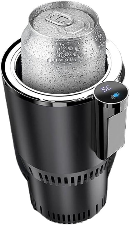 2-in-1 Car Cup Warmer & Cooler – Smart Heated & Chilled Mug Holder with LCD Display, Universal Fit for Cars – Perfect for Coffee, Water, Baby Bottles, and More (Black)