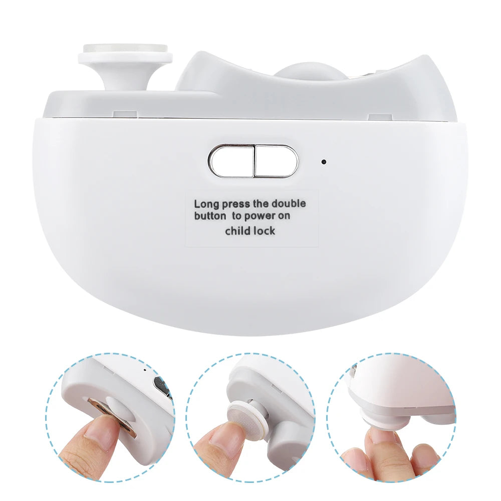 Electric Nail Clipper Safety Automatic Fingernail Clipper with Light Portable Polishing Nail Trimmer for Kids Adults Elderly