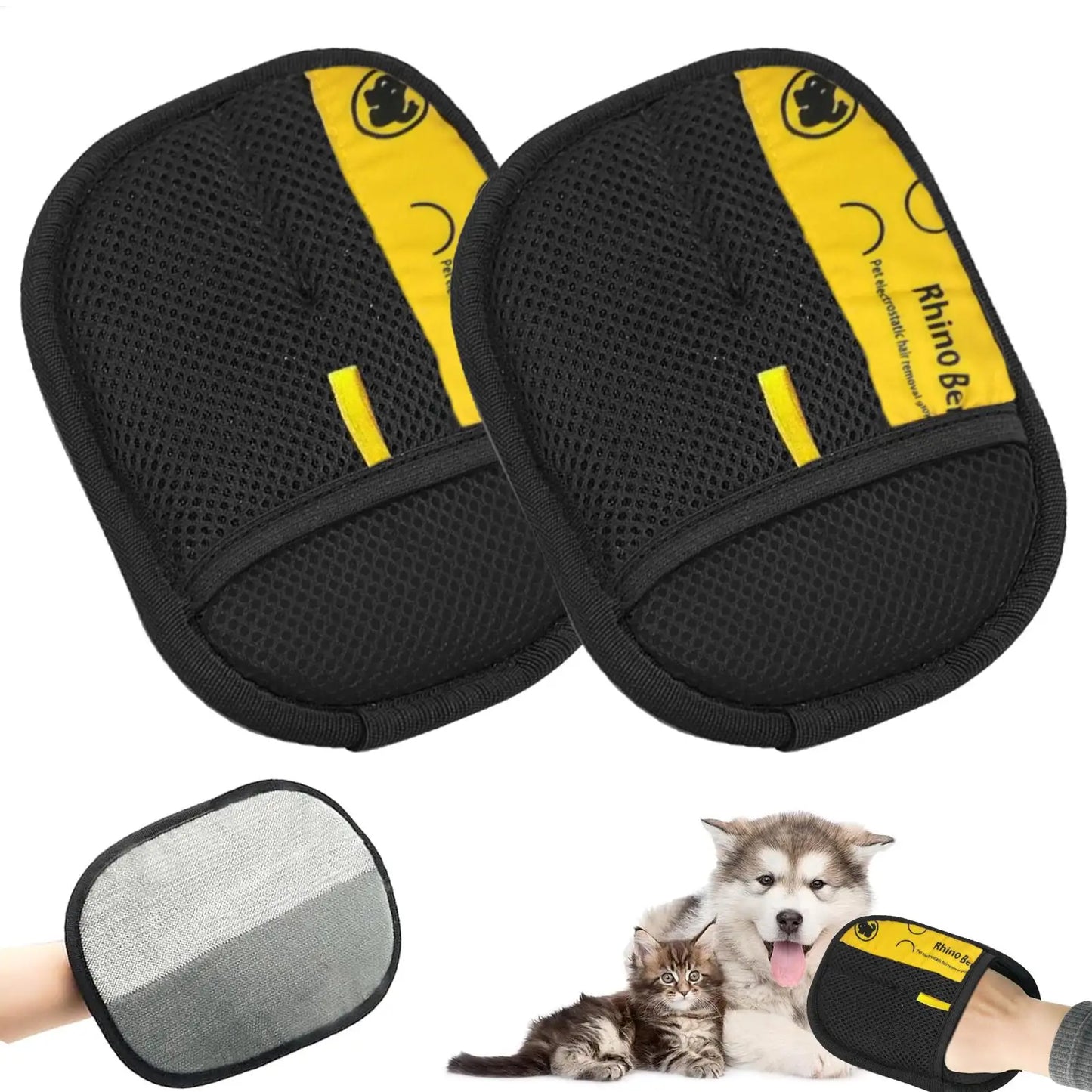 2Pcs Cat Grooming Gloves Electrostatic Pet Hair Removal Brush for Cleaning Sofa Carpet Clothes Double-Sided Pet Hair Remover