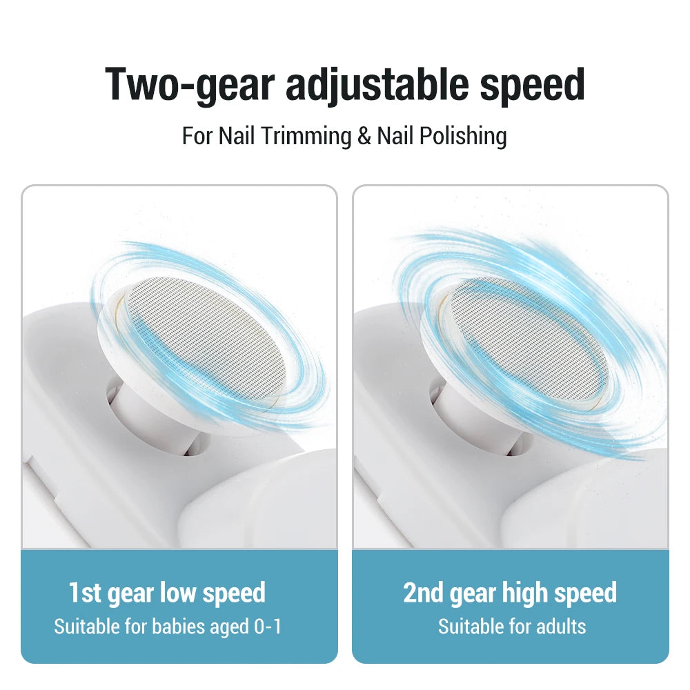 Electric Nail Clipper Safety Automatic Fingernail Clipper with Light Portable Polishing Nail Trimmer for Kids Adults Elderly