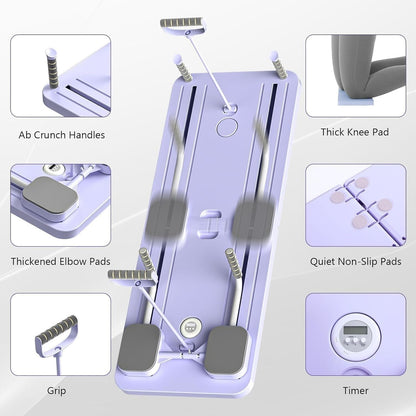 5-in-1 Ab Workout Board – Foldable Full-Body Core Trainer with Resistance Bands & Knee Pad