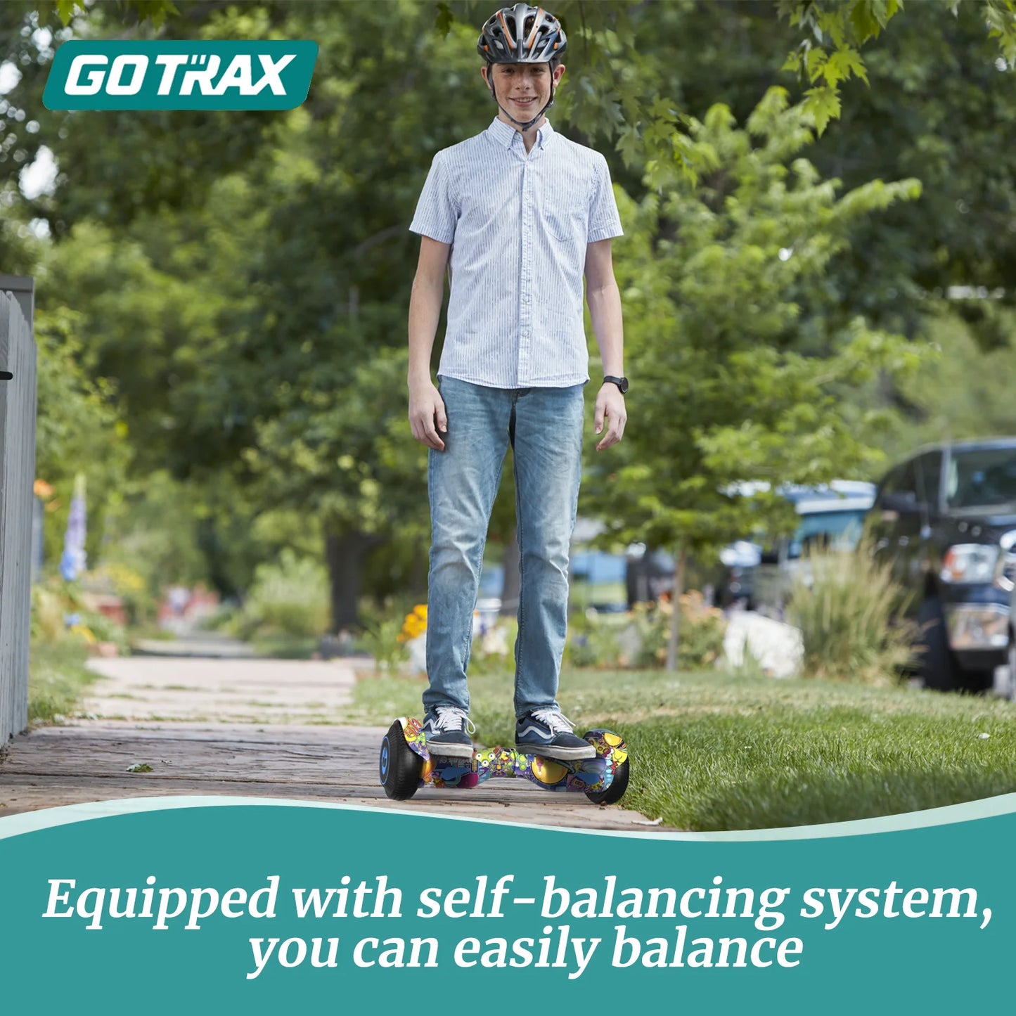 GOTRAX Edge 6.5" Hoverboard – Self-Balancing Electric Scooter for Kids & Adults with LED Lights, UL2272 Certified – Max Speed 6.2mph, 3.1 Mile Range